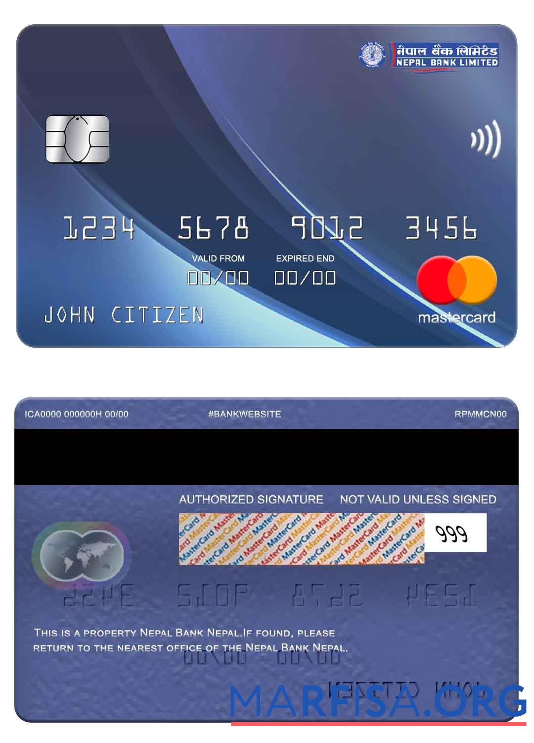 Blank Nepal Bank Nepal mastercard download for verification